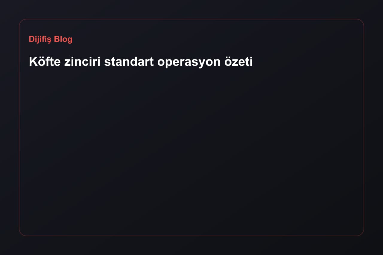 Meatball chain standard operations summary