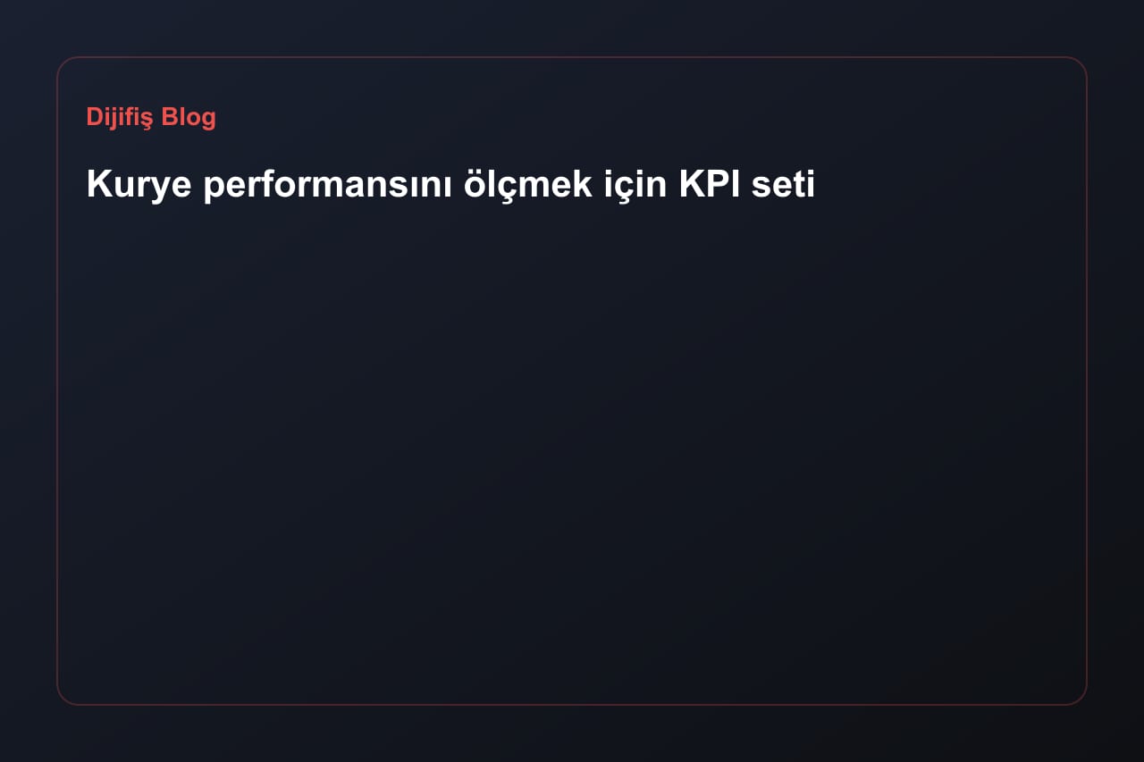 A KPI set to measure courier performance
