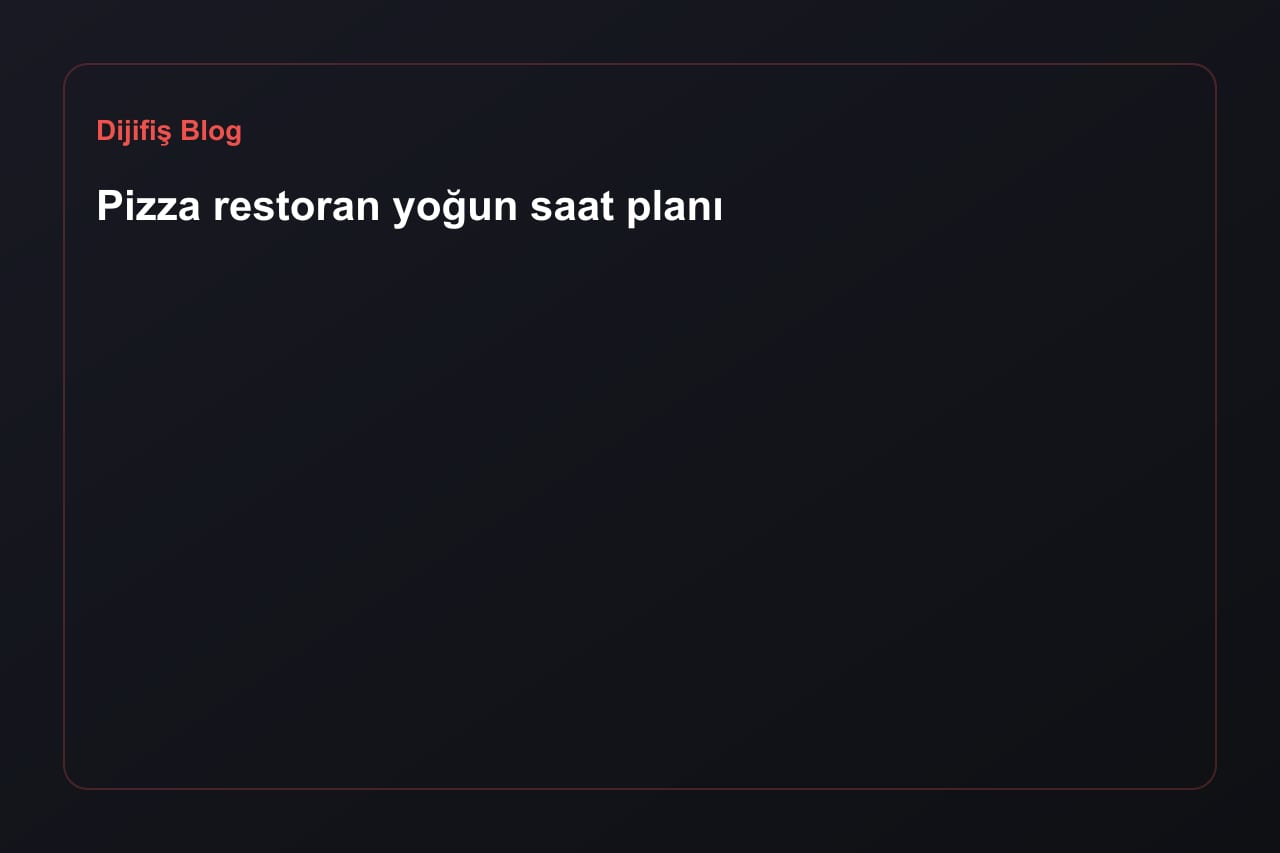 Pizza restaurant peak-hour plan