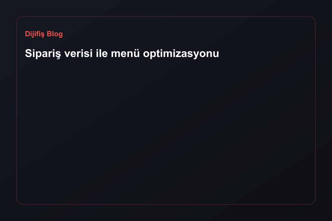 Menu optimization with order data