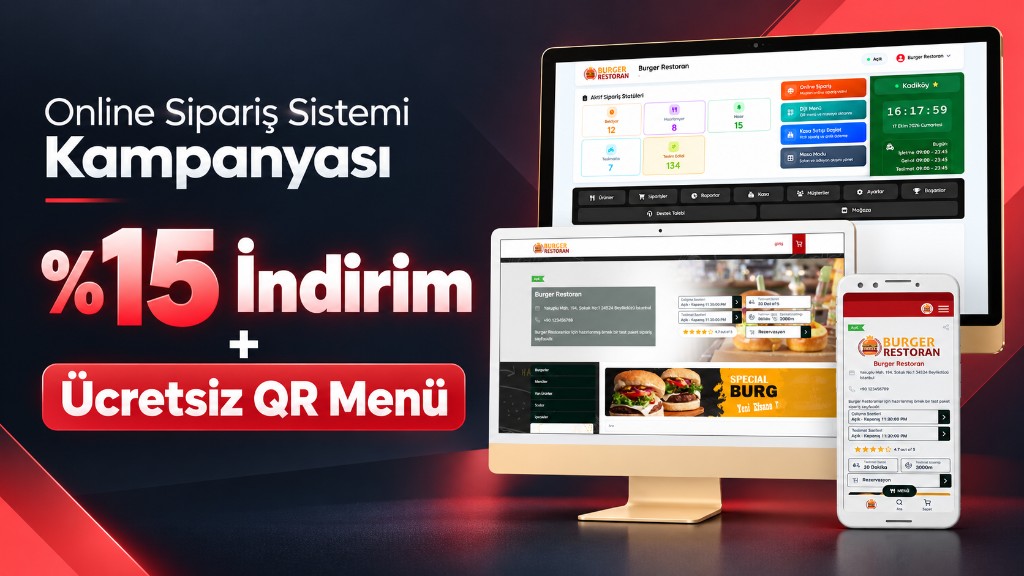 Online ordering system screen