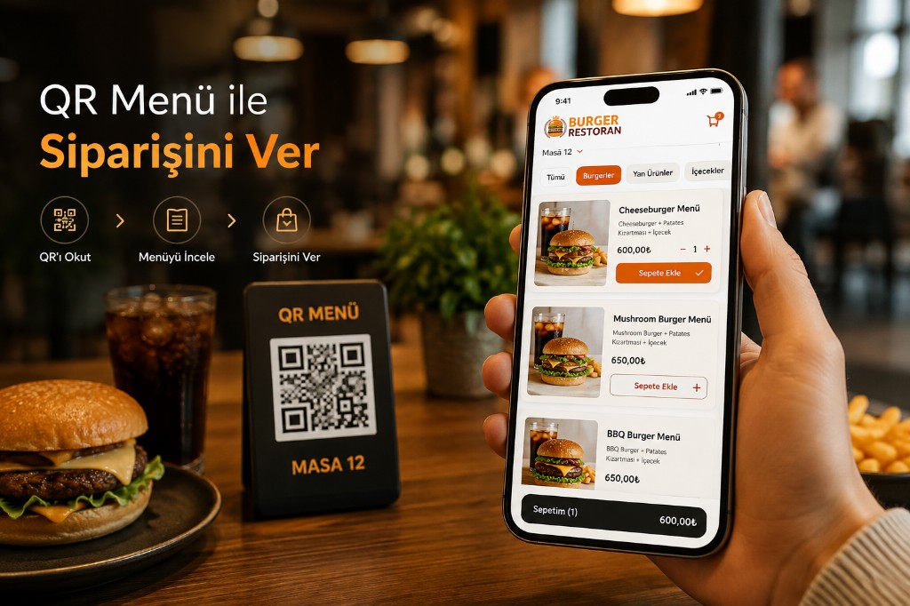 QR menü ile masadan sipariş görseli
