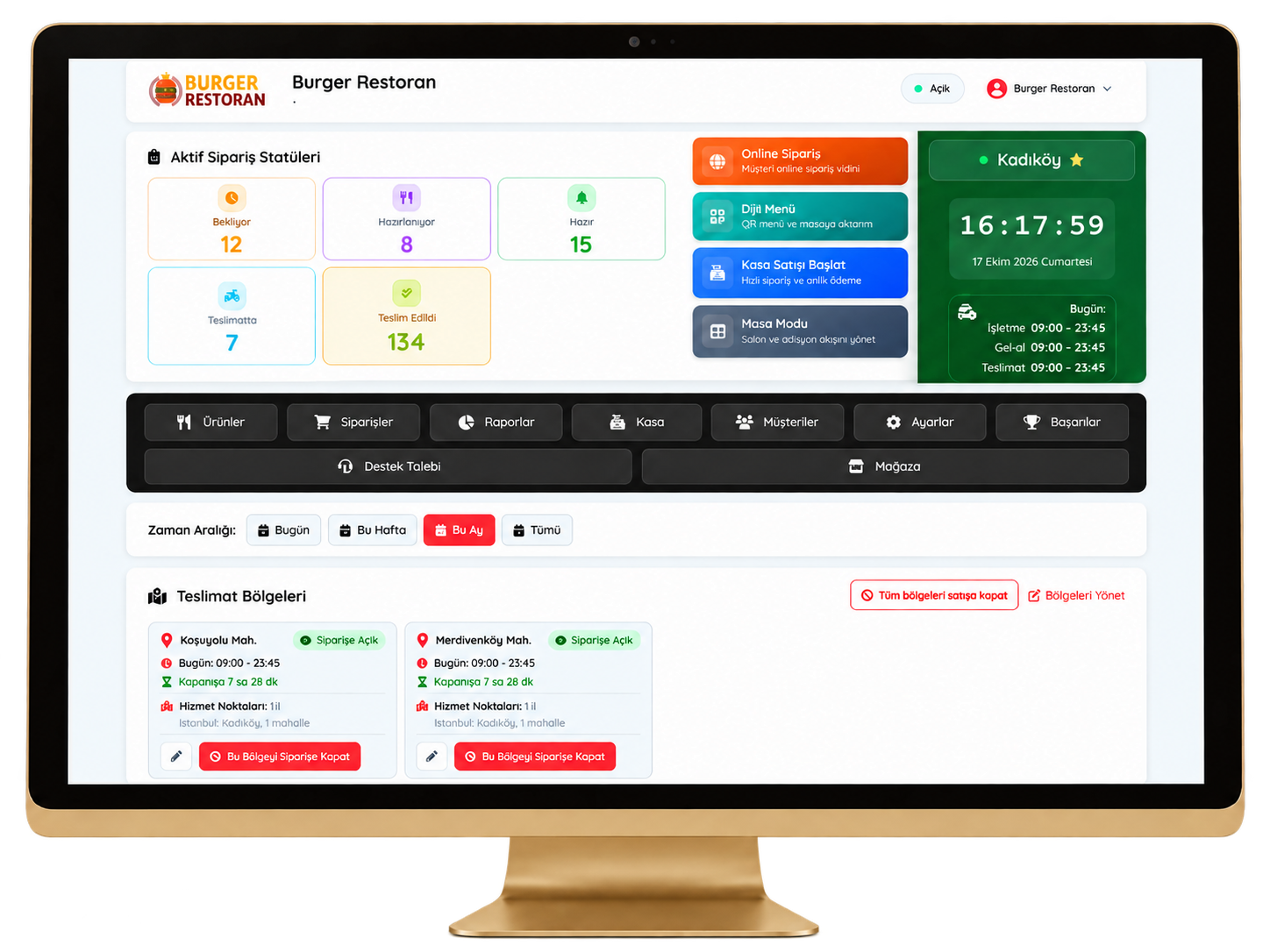 Order management panel
