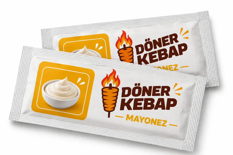 Printed mayonnaise packet