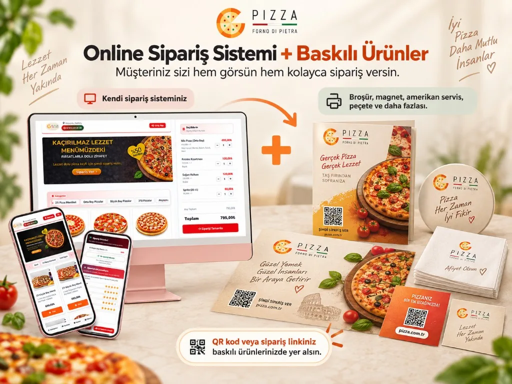 Online ordering system and printed products — order via QR code