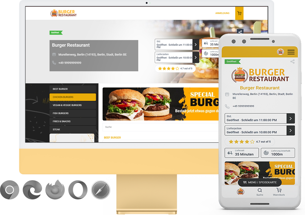 web and mobile ordering system